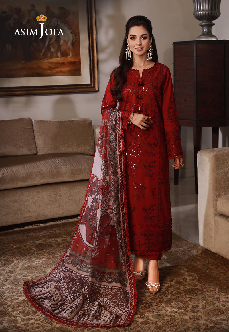 AJAS-25 DESIGNERS EMBROIDERED STITCHED 3 PCS