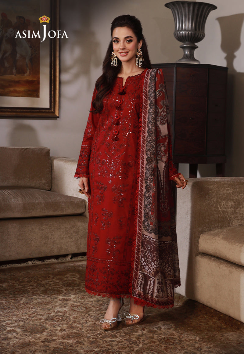 AJAS-25 DESIGNERS EMBROIDERED STITCHED 3 PCS