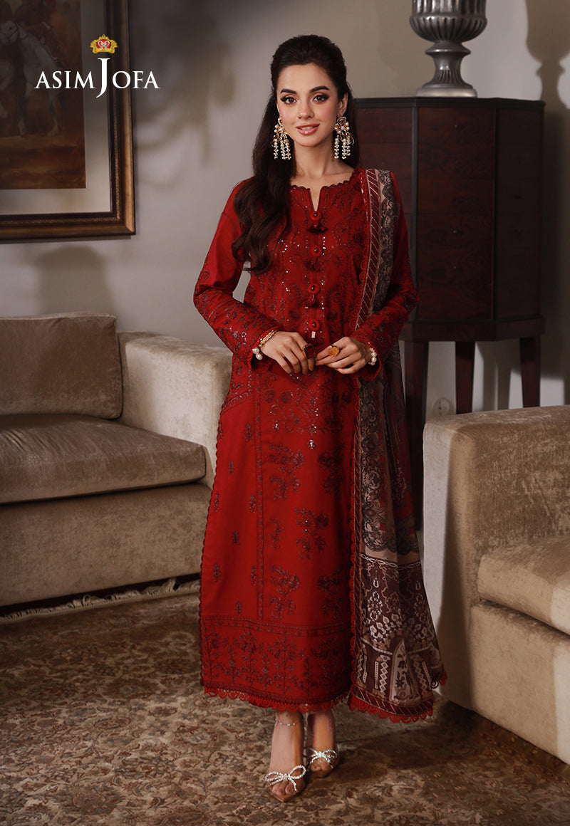 AJAS-25 DESIGNERS EMBROIDERED STITCHED 3 PCS