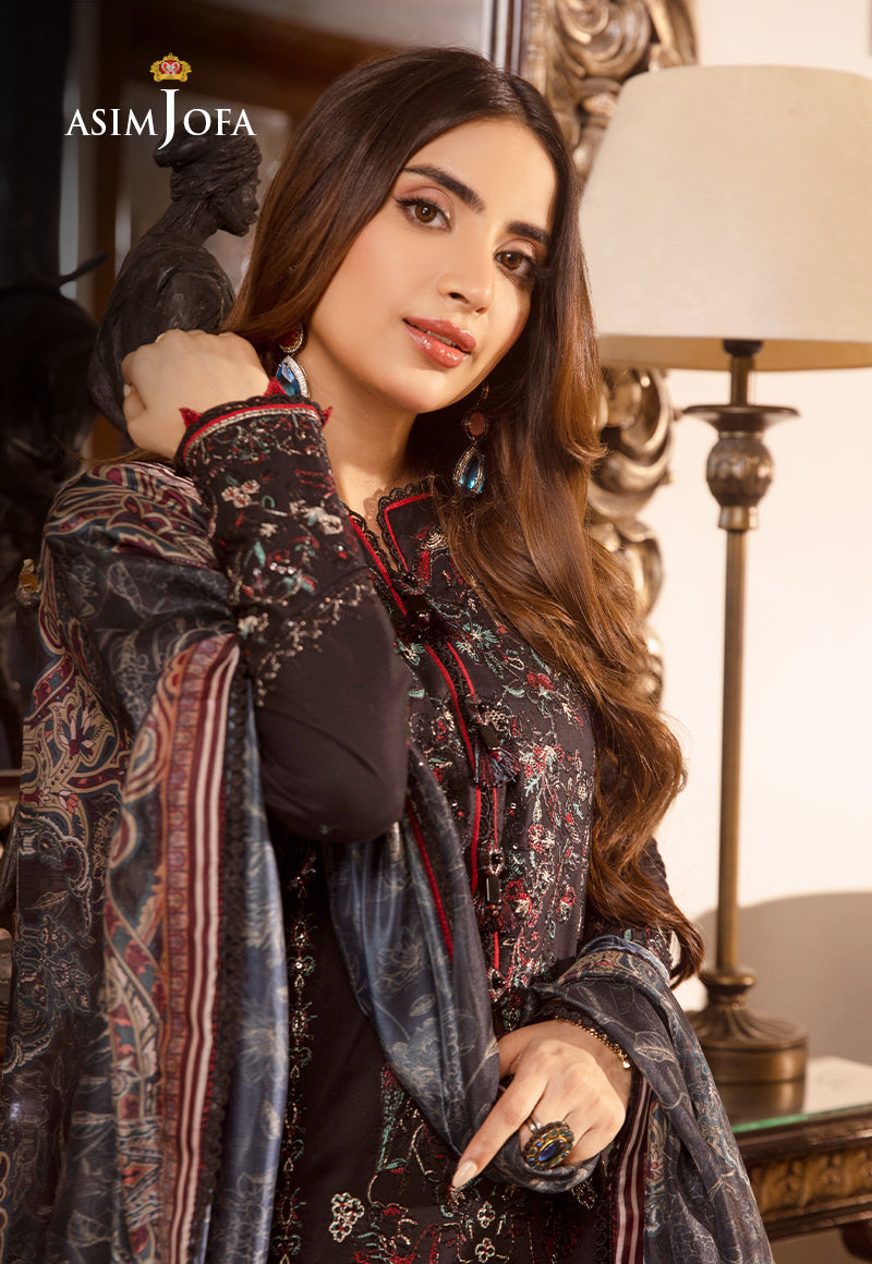 AJASD-26 DESIGNERS EMBROIDERED STITCHED 3 PCS