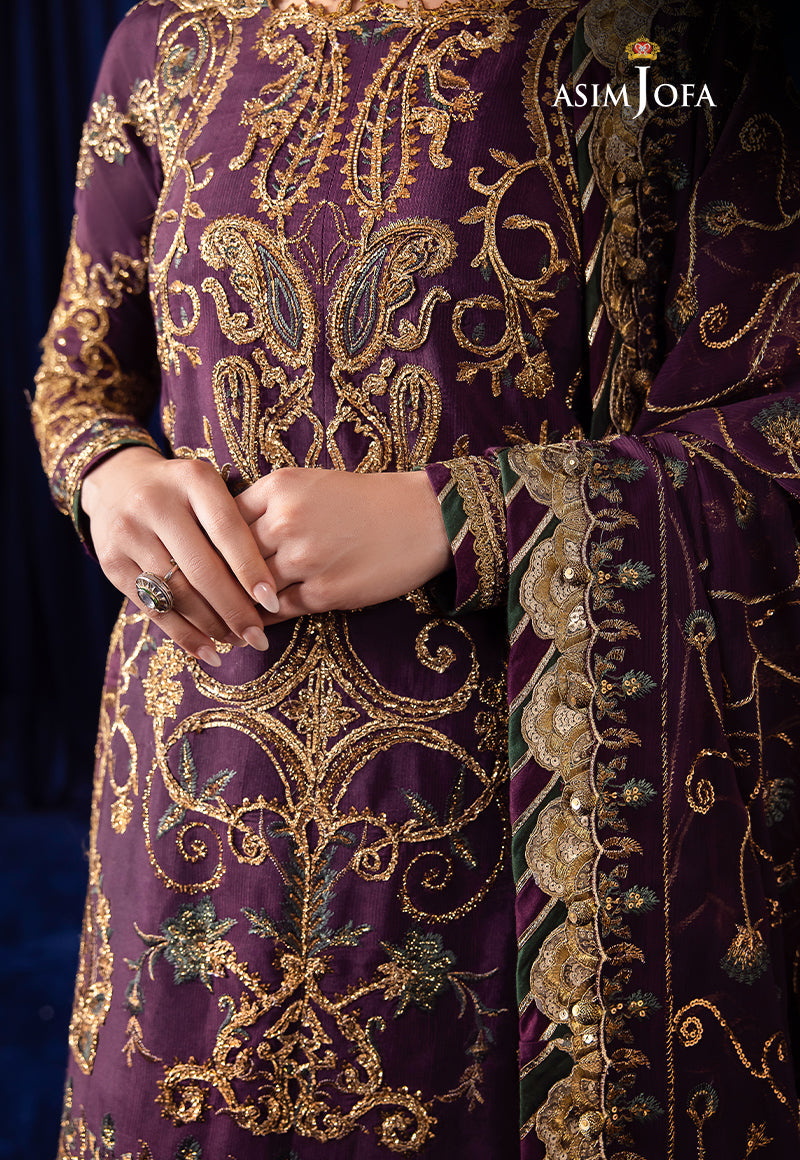 AJBK-07 DESIGNERS EMBROIDERED STITCHED 3 PCS
