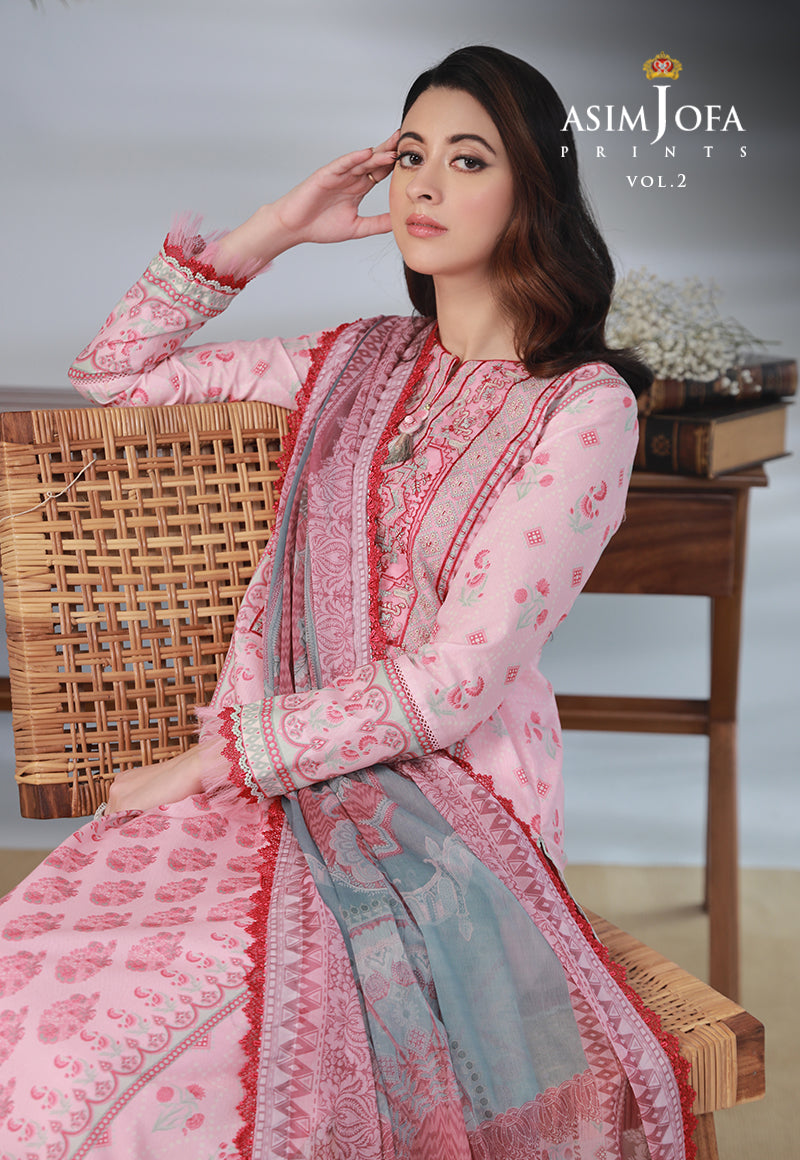 AJBP-42 EMBROIDERED LAWN 3-PCS