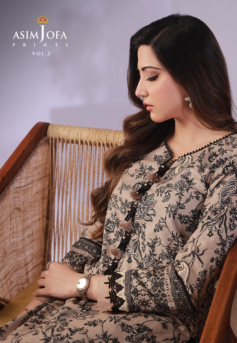 AJBPD-59 DESIGNERS STITCHED PRINTED LAWN 1 PC