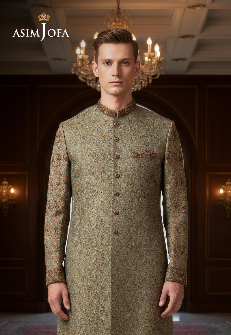 AJBRD-30 Embroidered Sherwani STITCHED 1 PC