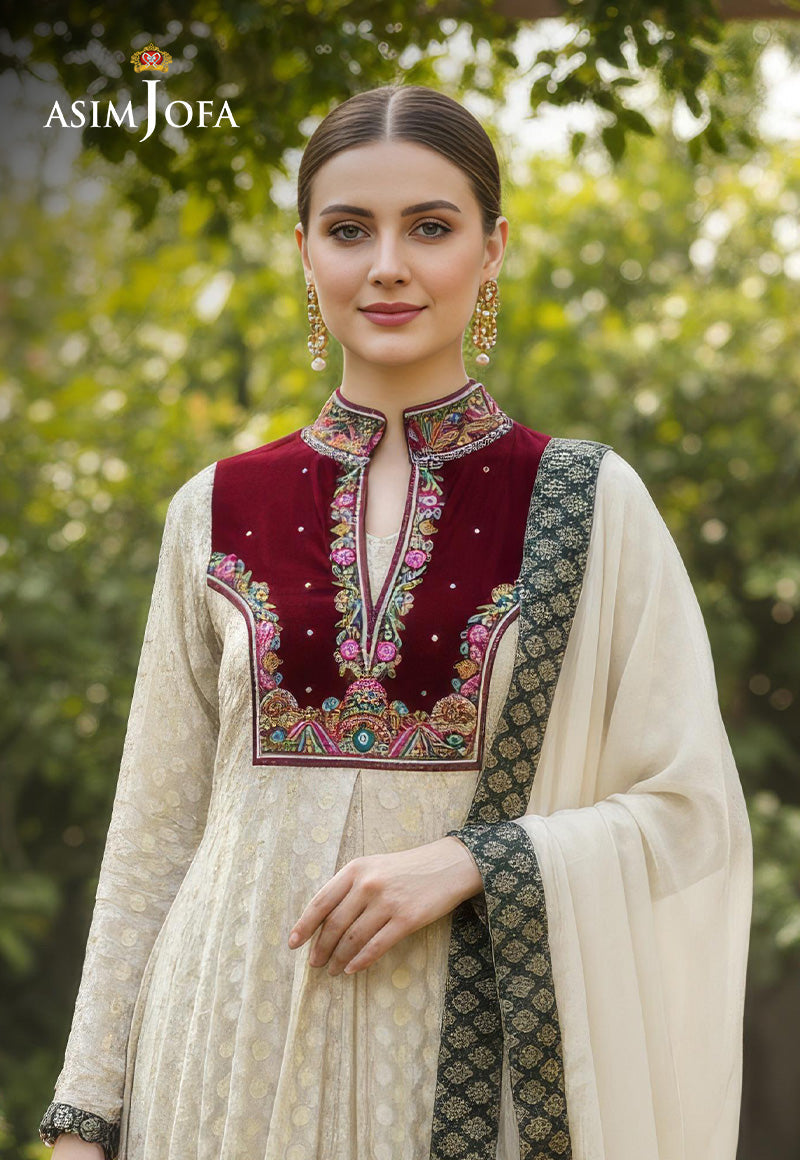 AJBRD-42 Embroidered Banarsi STITCHED 2 PCS