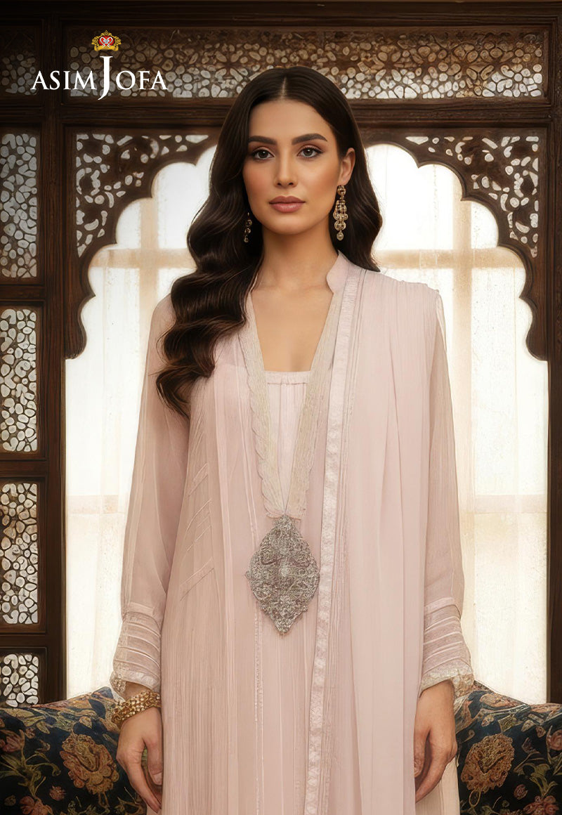 AJBRD-47 Embroidered Chiffon STITCHED 4 PCS