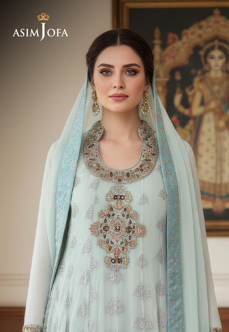 AJBRD-52 Embroidered CHIFFON STITCHED 4 PCS