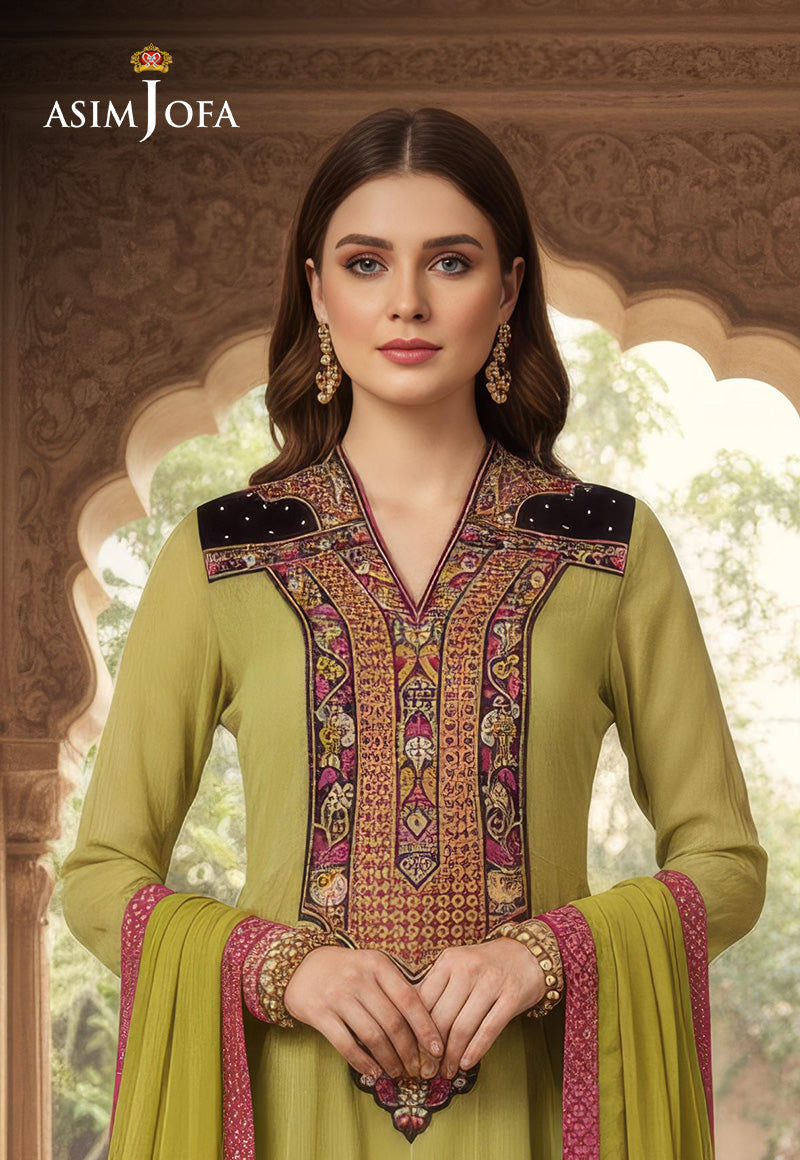 AJBRD-53 Embroidered CHIFFON STITCHED 4 PCS