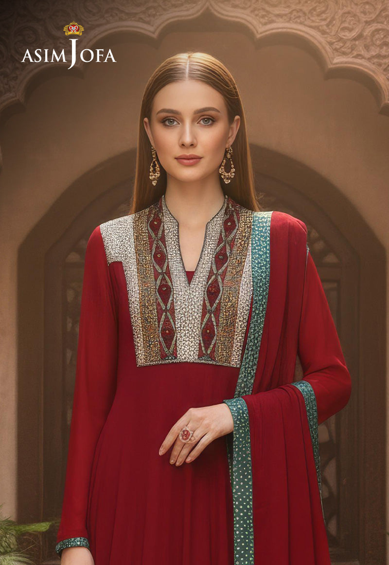 AJBRD-54 Embroidered CHIFFON STITCHED 4 PCS