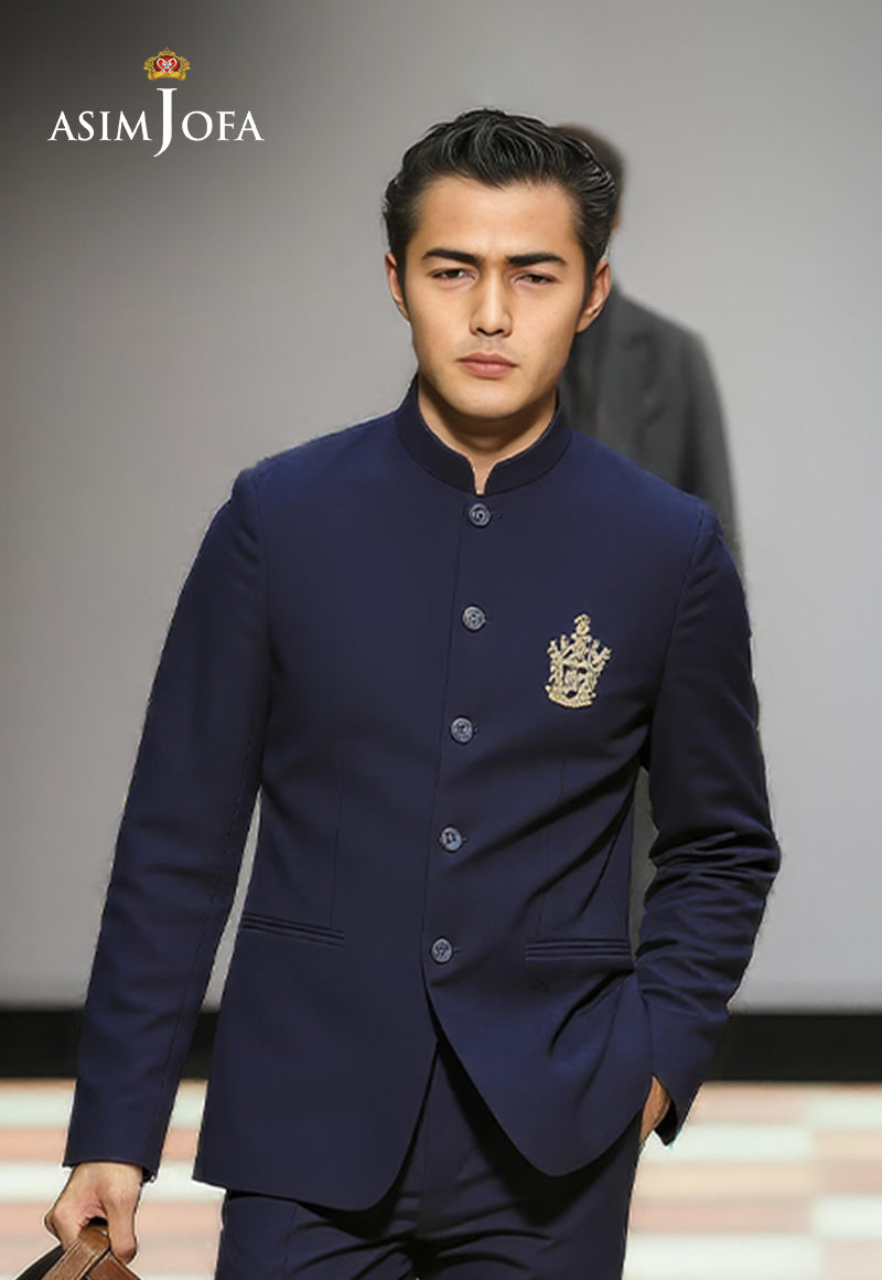 AJDSAI-189 NAVY BLUE PRINCE COAT STITCHED 1 PC