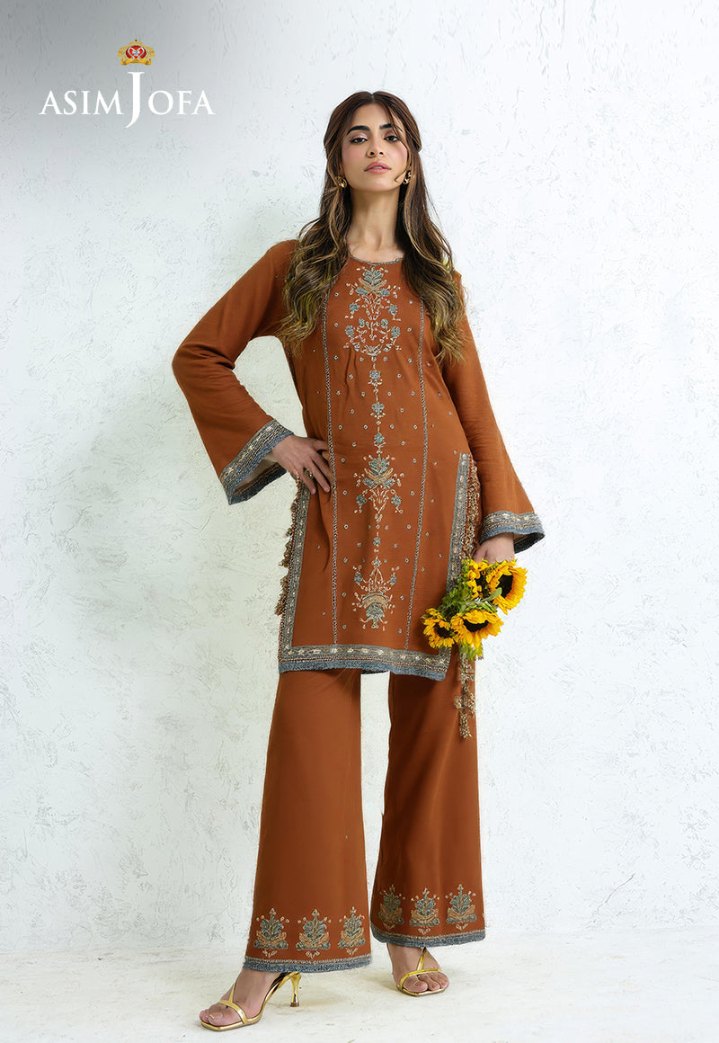 AJDSAI-242 EMBROIDERED ORGANZA STITCHED 3 PCS