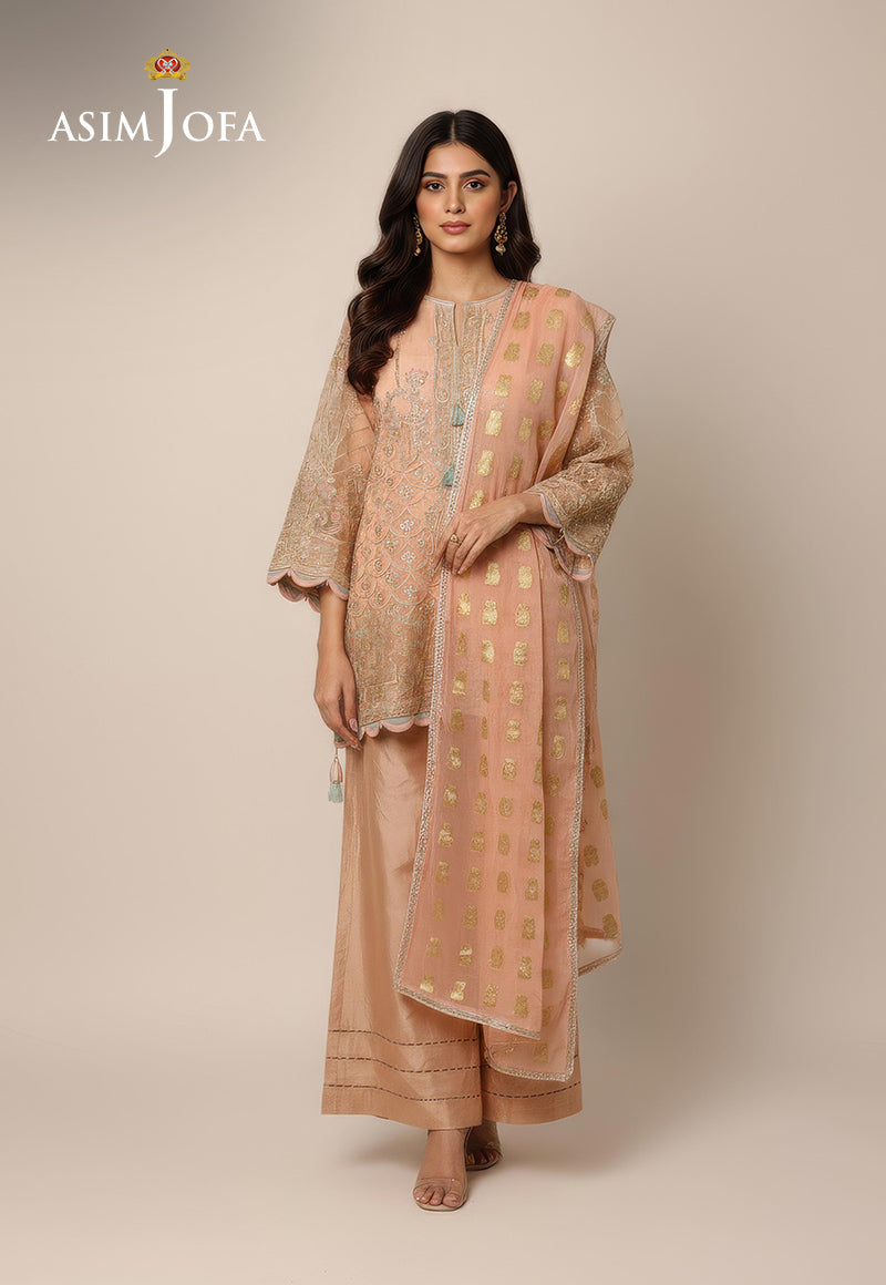 AJDSAI-271 EMBROIDERED NET STITCHED 3 PCS