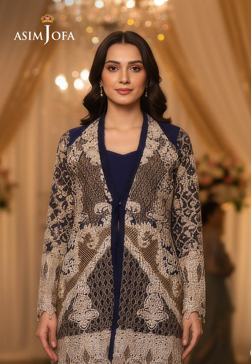 AJDSAI-318 EMBROIDERED SILK STITCHED 3 PCS