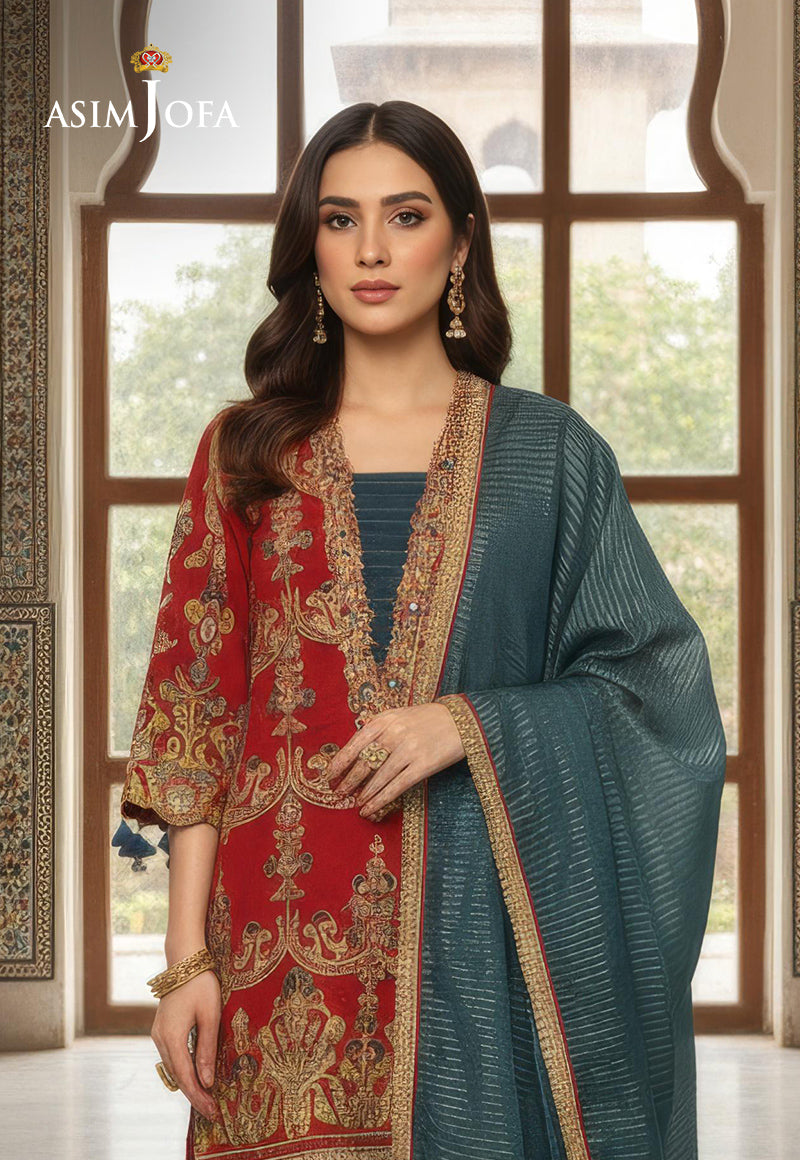 AJDSAI-342 VISCOSE SILK STITCHED 2 PCS