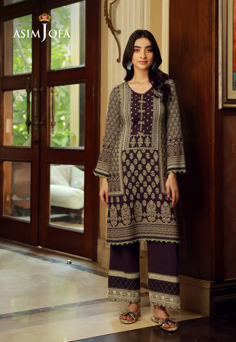 AJDSAI-42 PRINTED EMBROIDERED DOBBY STITCHED 2 PCS