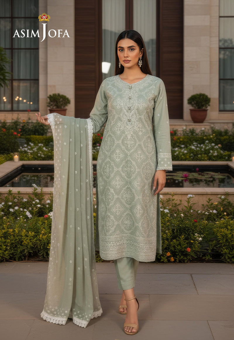 AJDSAI-455 COTTON LAWN STITCHED 3 PCS