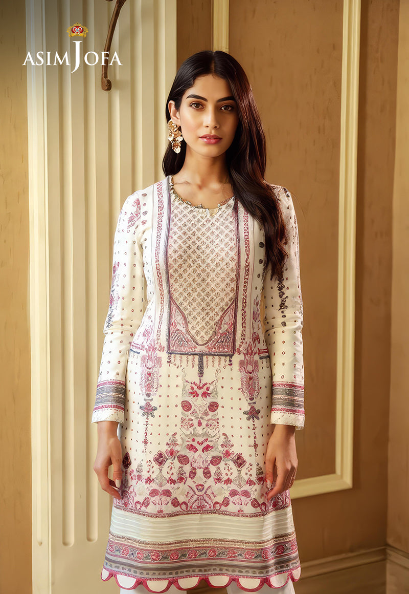 AJDSAI-50 PRINTED EMBROIDERED LAWN STITCHED 2 PCS