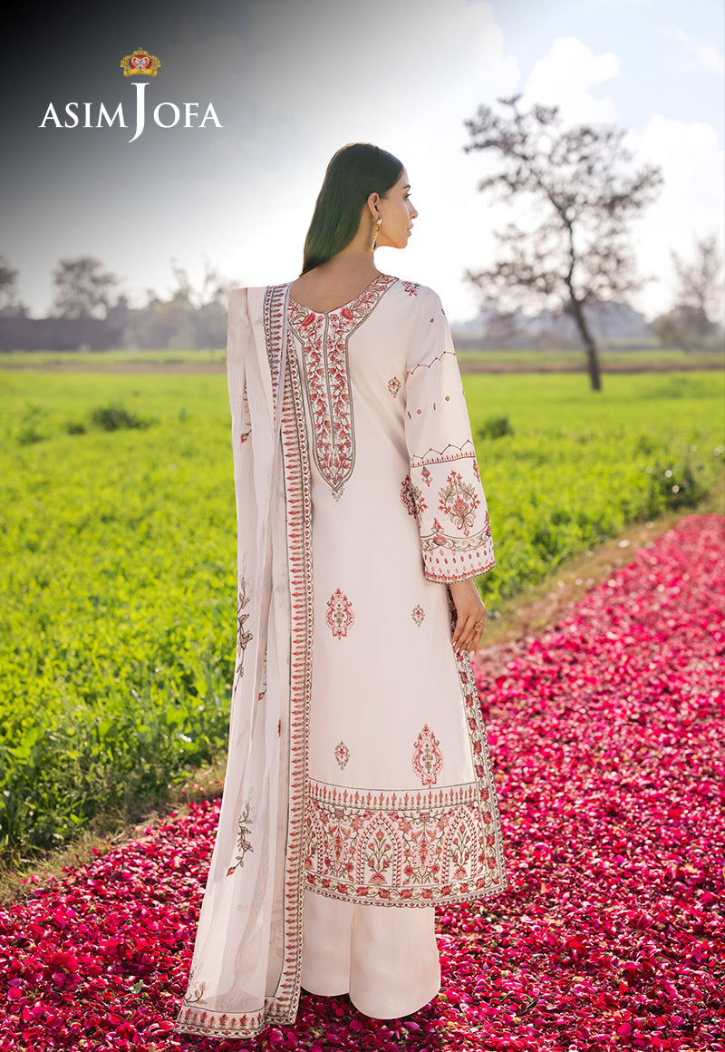 AJELLB-08 EMBROIDERED LAWN STITCHED 3 PCS