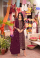 AJEMB-24 EMBROIDERED ORGANZA STITCHED 3 PCS