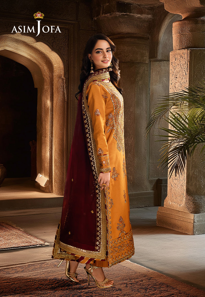 AJHED-07 EMBROIDERED JUMBO SILK STITCHED 3 PCS