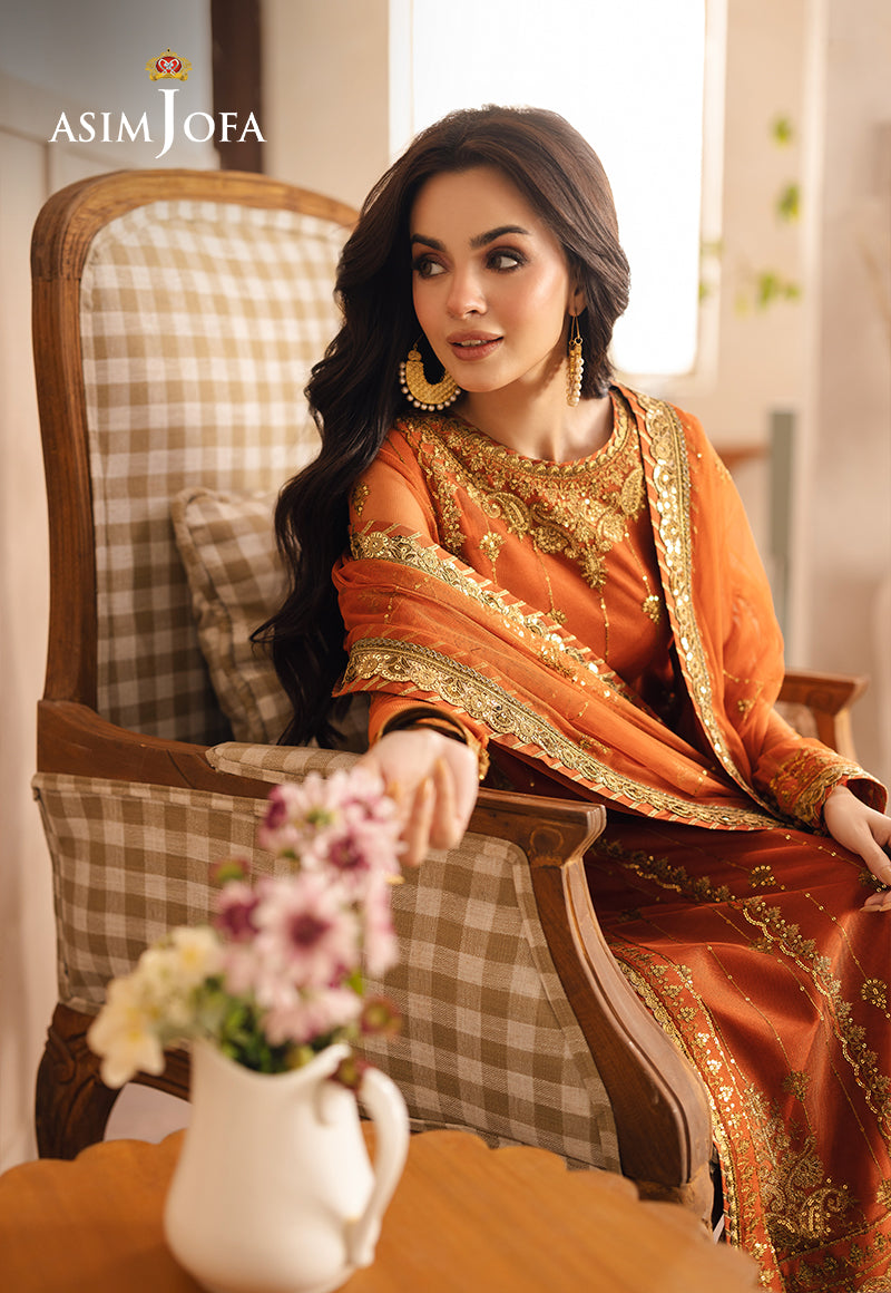 AJHED-09 EMBROIDERED NET STITCHED 3 PCS
