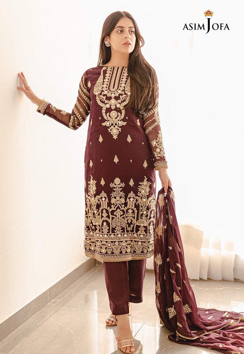 AJHJ-11 EMBROIDERED CHIFFON 3 PCS