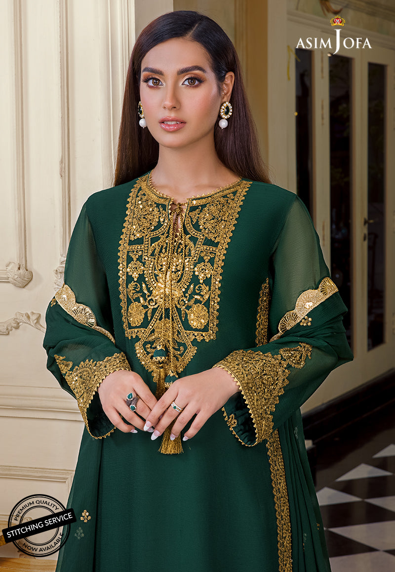 AJIMD-03 EMBROIDERED CHIFFON STITCHED 3 PCS