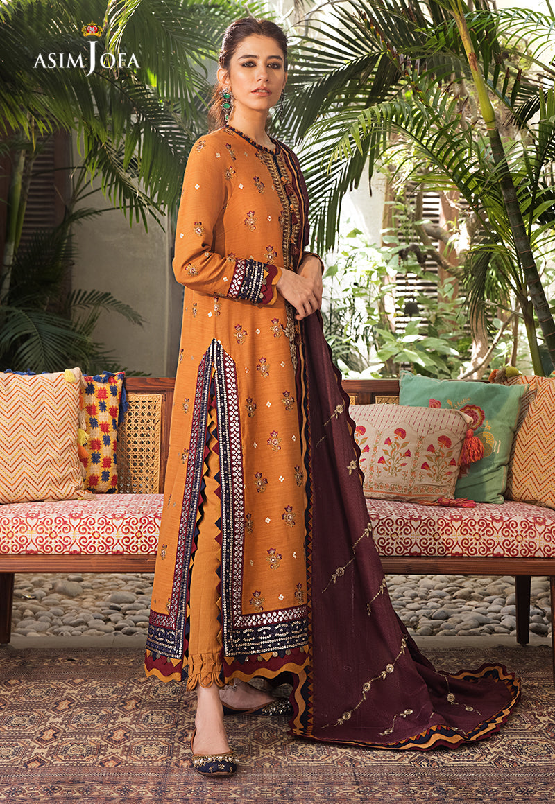 AJK-01 EMBROIDERED COTTON SLUB CROSSHATCH 3 PCS