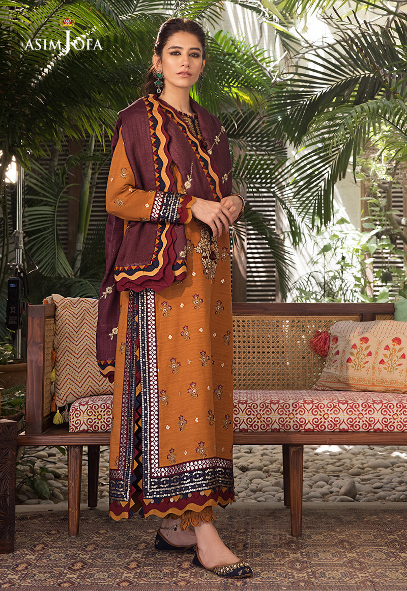 AJK-01 EMBROIDERED COTTON SLUB CROSSHATCH 3 PCS