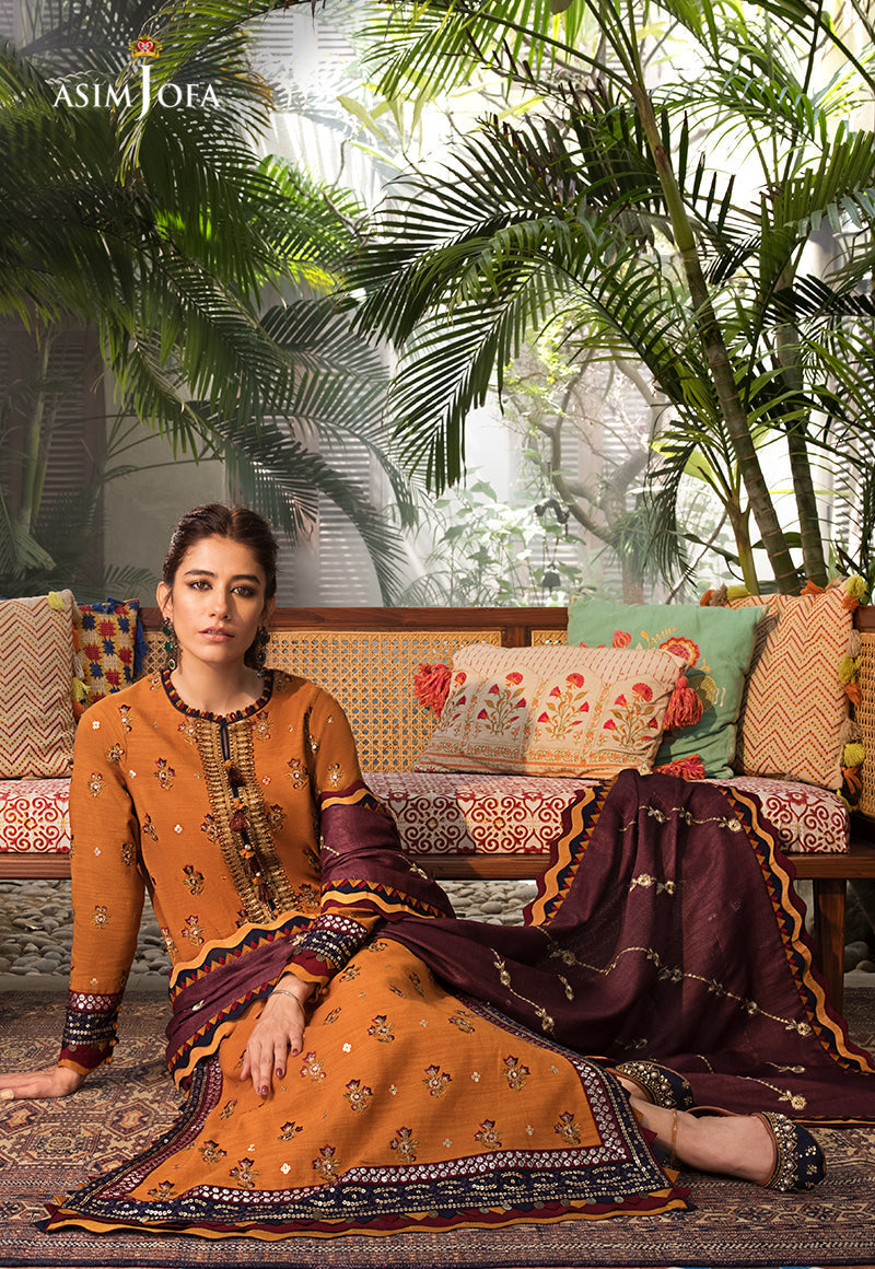AJK-01 EMBROIDERED COTTON SLUB CROSSHATCH 3 PCS
