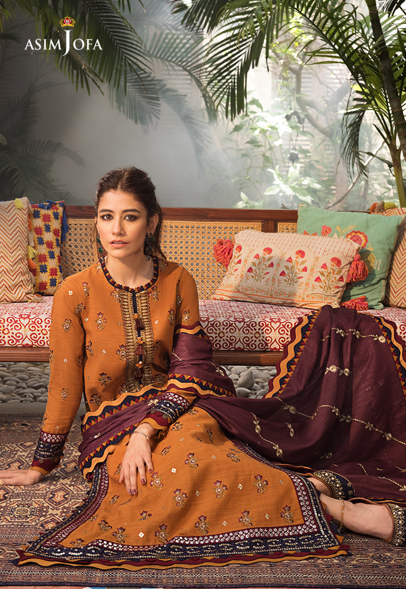AJK-01 EMBROIDERED COTTON SLUB CROSSHATCH 3 PCS