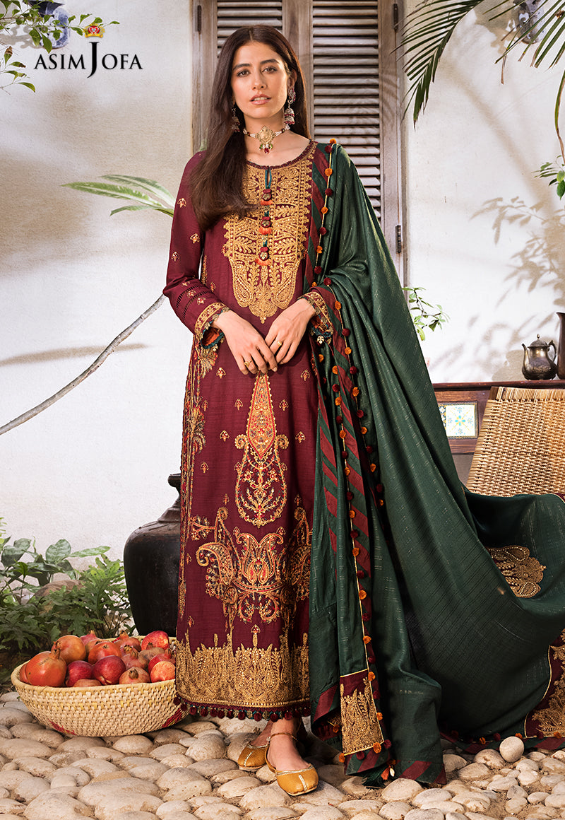 AJK-04 EMBROIDERED COTTON SLUB CROSSHATCH 3 PCS