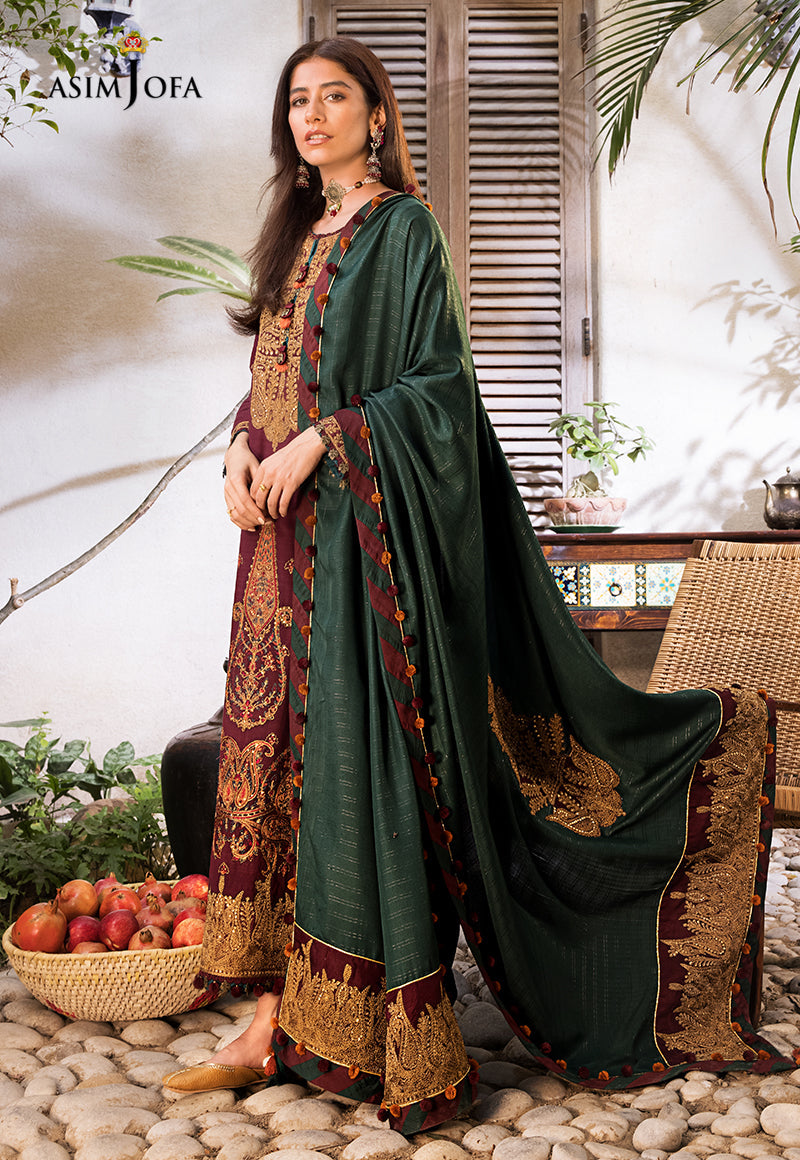AJK-04 EMBROIDERED COTTON SLUB CROSSHATCH 3 PCS