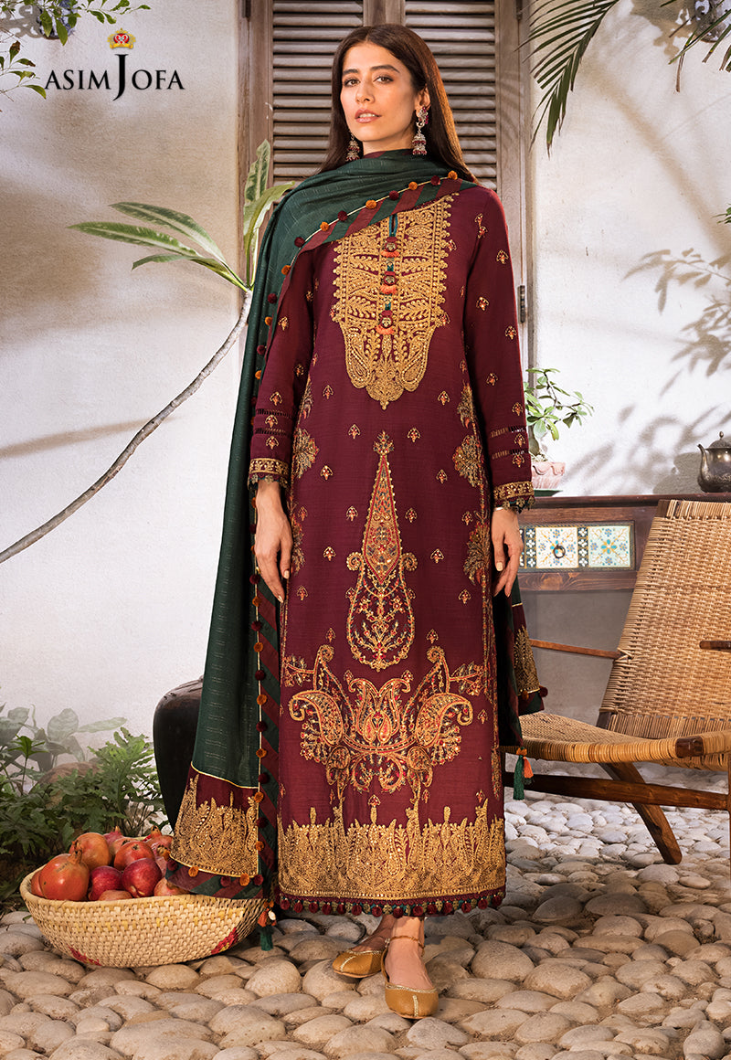 AJK-04 EMBROIDERED COTTON SLUB CROSSHATCH 3 PCS