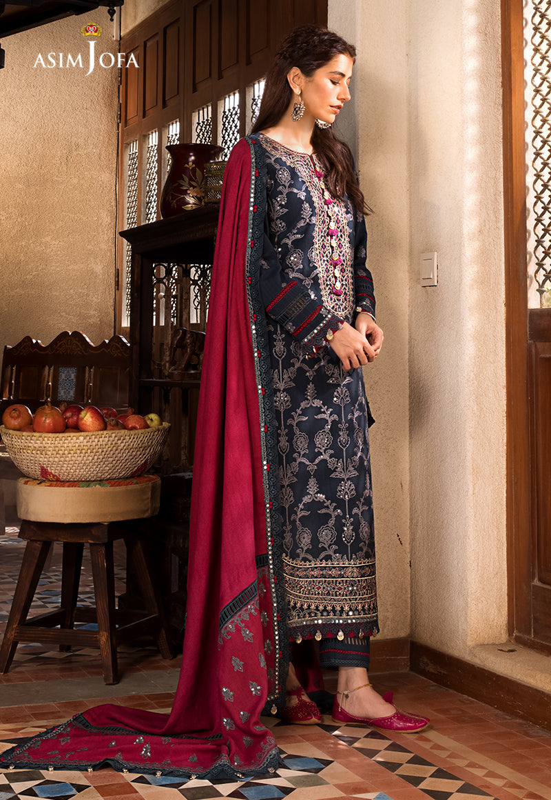 AJK-06 EMBROIDERED COTTON SLUB CROSSHATCH 3 PCS
