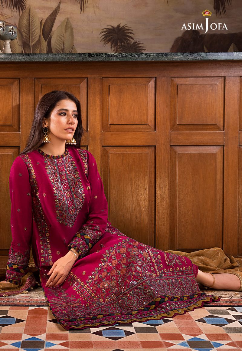 AJK-08 EMBROIDERED COTTON SLUB CROSSHATCH 3 PCS