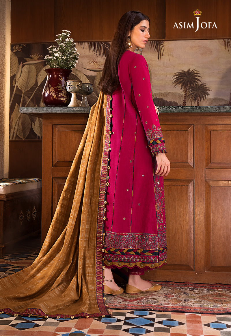 AJK-08 EMBROIDERED COTTON SLUB CROSSHATCH 3 PCS