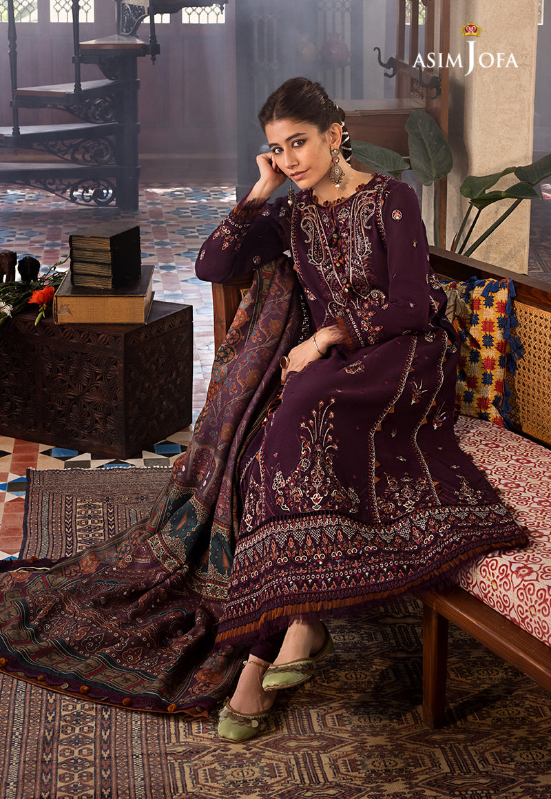 AJK-09 EMBROIDERED COTTON SLUB 3 PCS