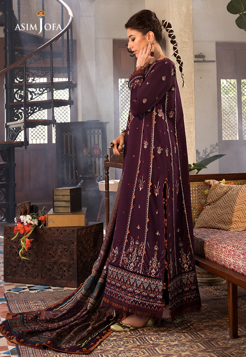 AJK-09 EMBROIDERED COTTON SLUB 3 PCS