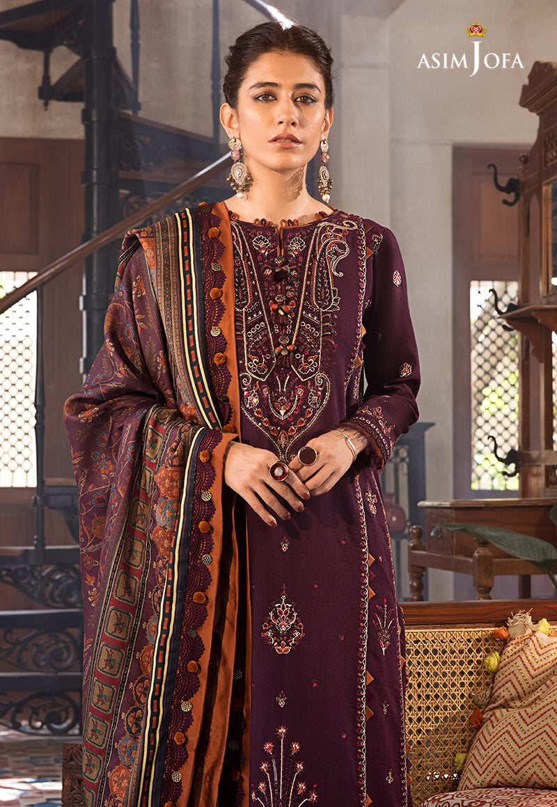 AJK-09 EMBROIDERED COTTON SLUB 3 PCS