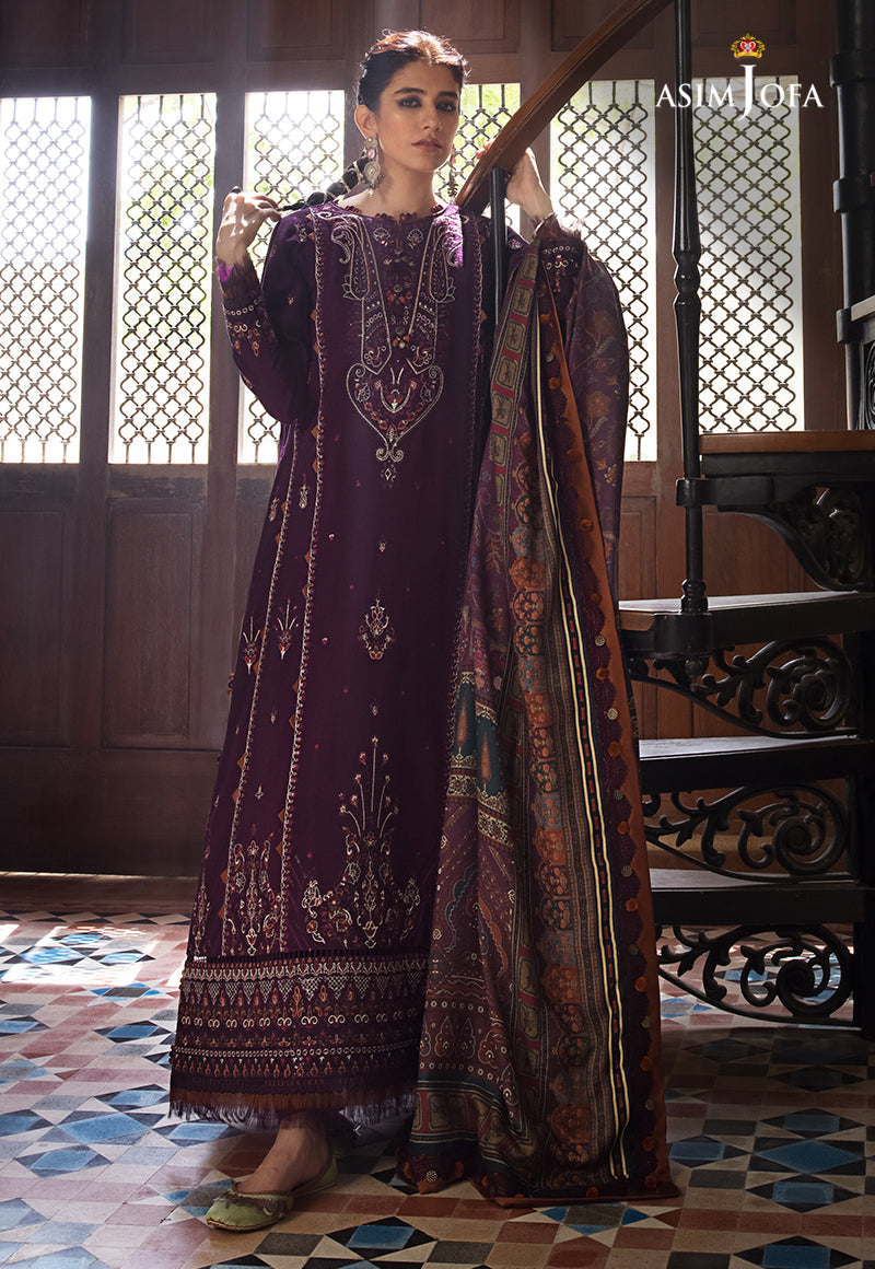 AJK-09 EMBROIDERED COTTON SLUB 3 PCS