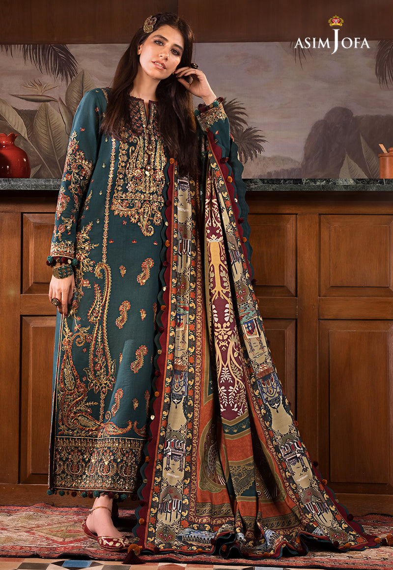 AJK-10 EMBROIDERED COTTON SLUB 3 PCS