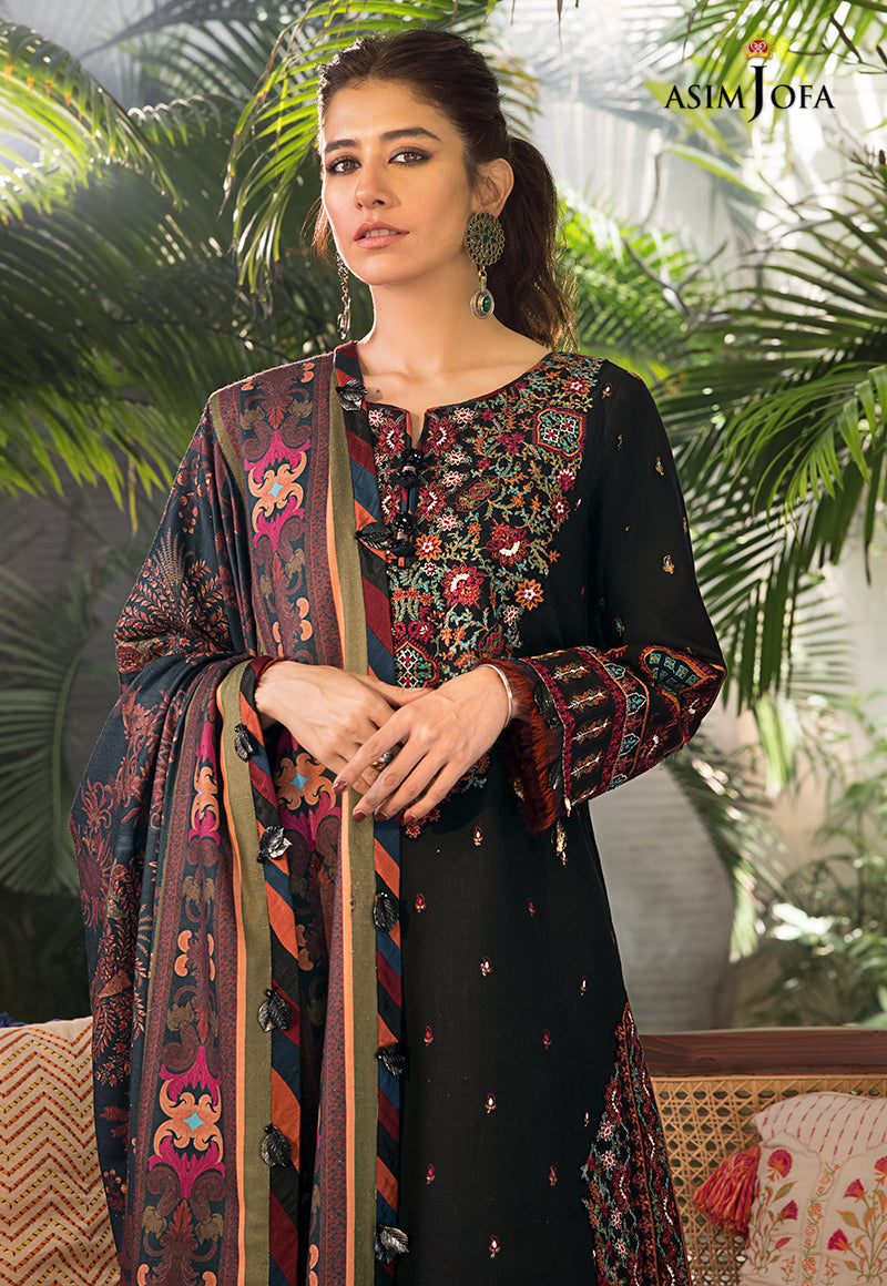 AJK-11 EMBROIDERED COTTON SLUB CROSSHATCH 3 PCS
