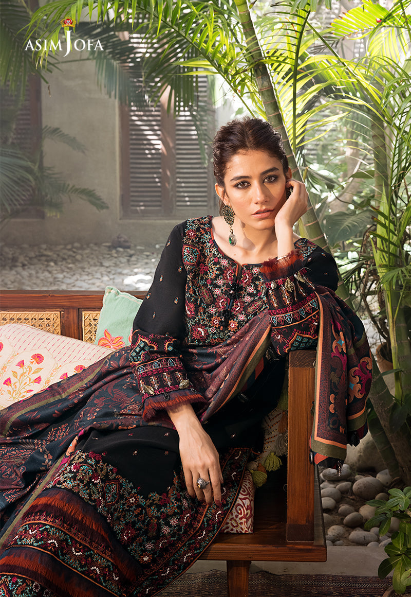AJK-11 EMBROIDERED COTTON SLUB CROSSHATCH 3 PCS