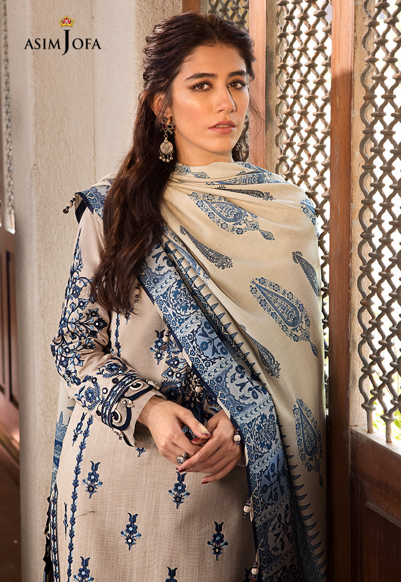 AJK-12 EMBROIDERED COTTON SLUB CROSSHATCH 3 PCS