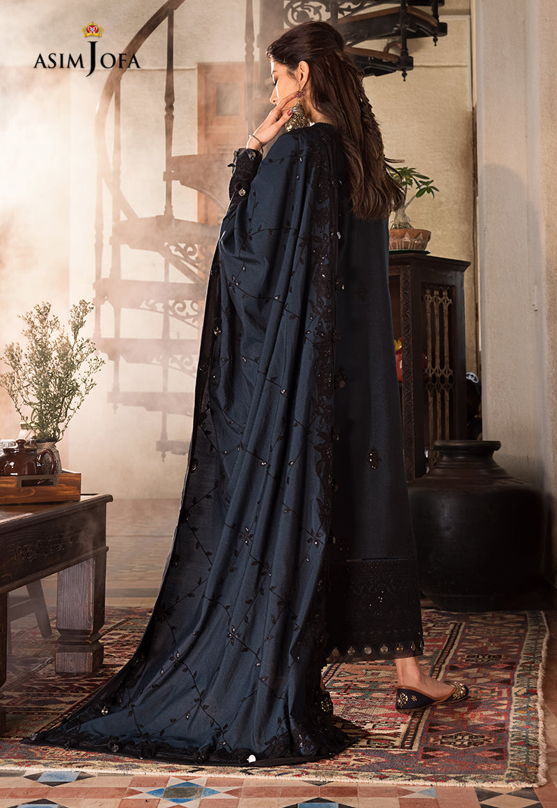 AJK-13 EMBROIDERED PURE THICK COTTON NET 3 PCS