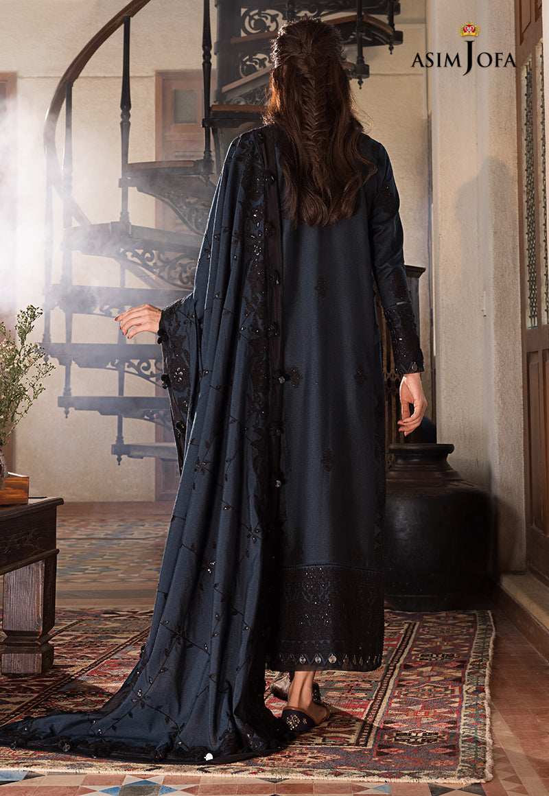 AJK-13 EMBROIDERED PURE THICK COTTON NET 3 PCS