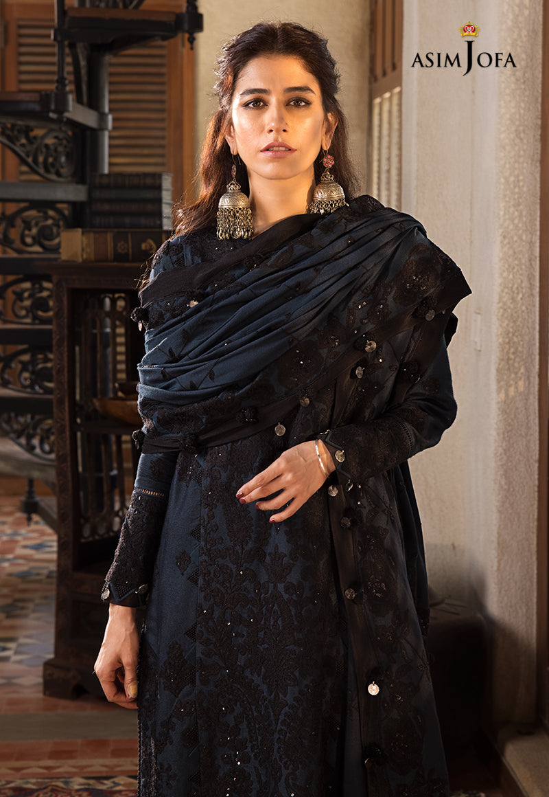 AJK-13 EMBROIDERED PURE THICK COTTON NET 3 PCS