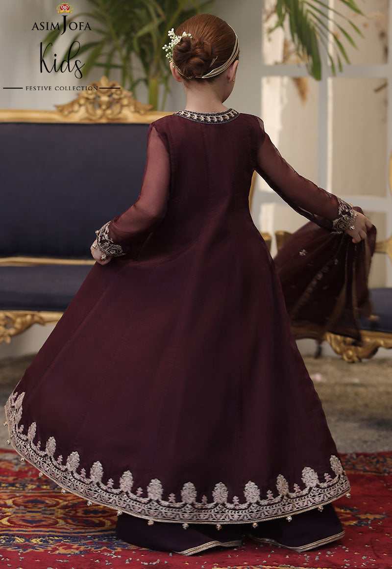 AJKF-01 EMBROIDERED ORGANZA 3 PCS