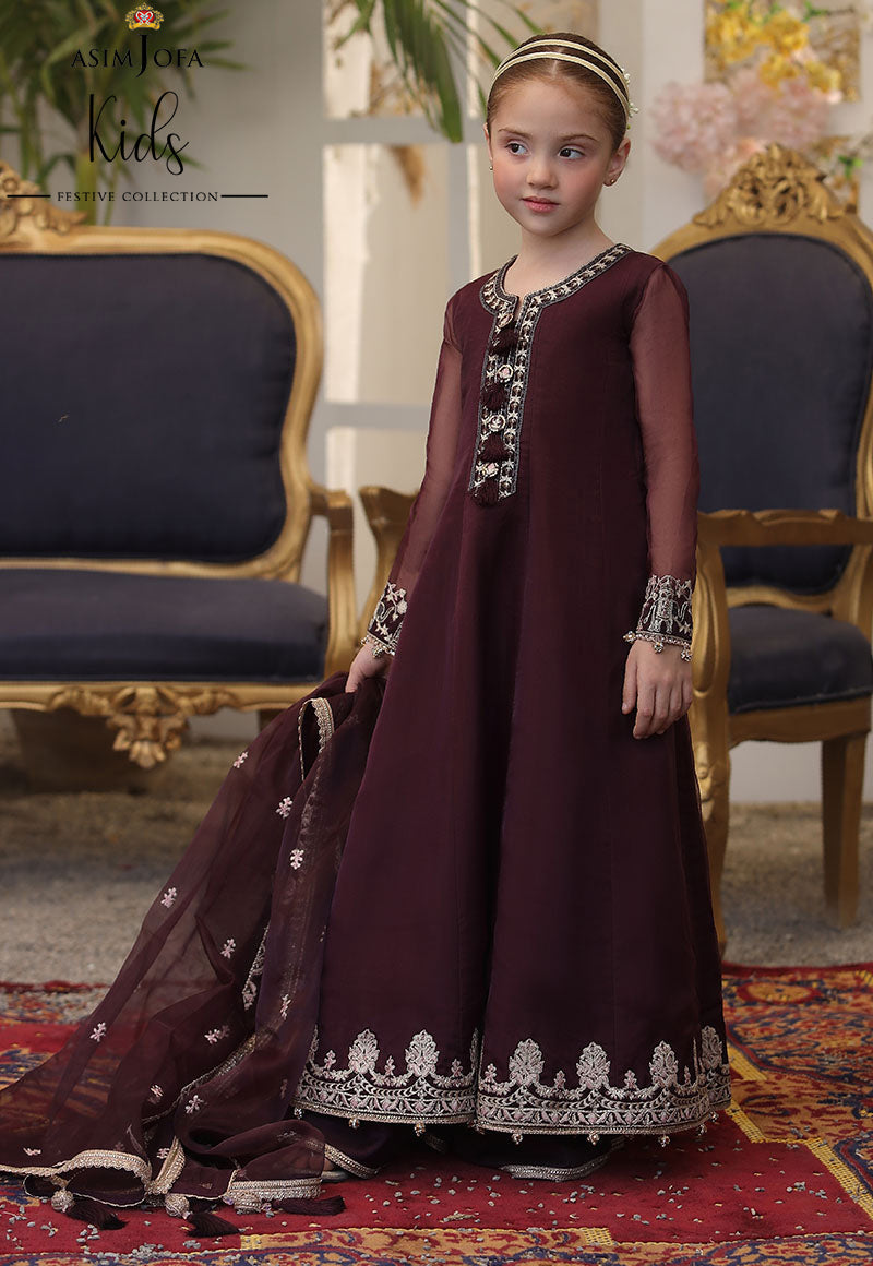 AJKF-01 EMBROIDERED ORGANZA 3 PCS